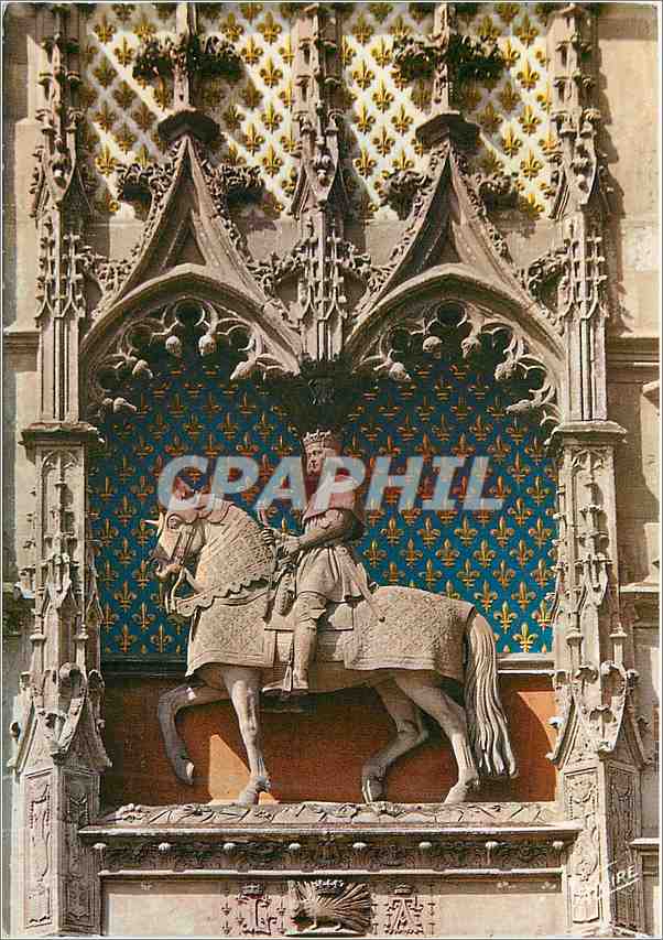 CPM Blois (Loir et Cher) Le porc epic et la statue du ROi Louis XII