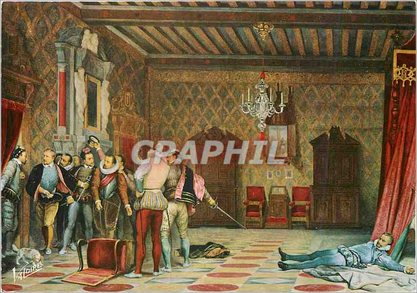 CPM Blois (Loir et Cher) Le chateau la galerie de peinture de l'aile Louis XII L'assassunat du Duc d