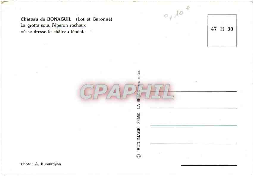 CPM Chateau de Bonaguil (Lot et Garonne) La grotte sous l'eperon focheux — Back