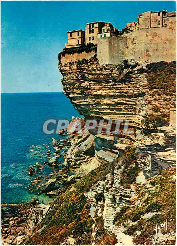 CPM La Corse Oasis de Beaute Bonifacio Muraille rocheuse d'un aspect saisissant soutenant la haute V