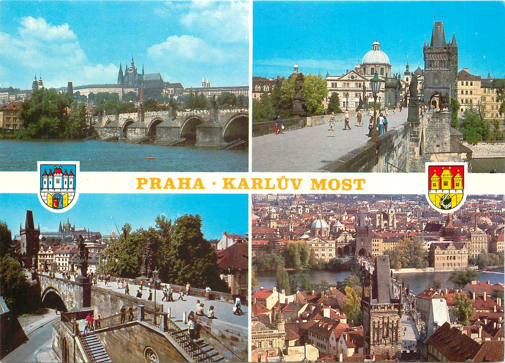 CPM Karluv Most Praha Panorama Prazskeho Hradu s Karlovym mostem