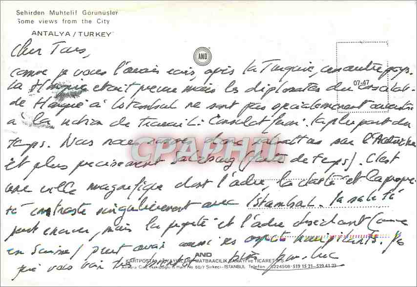 CPM Antalya — Verso
