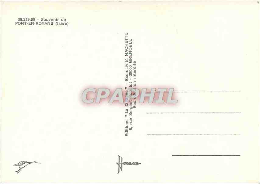 CPM Souvenir de Pont en Royans (Isere) — Verso
