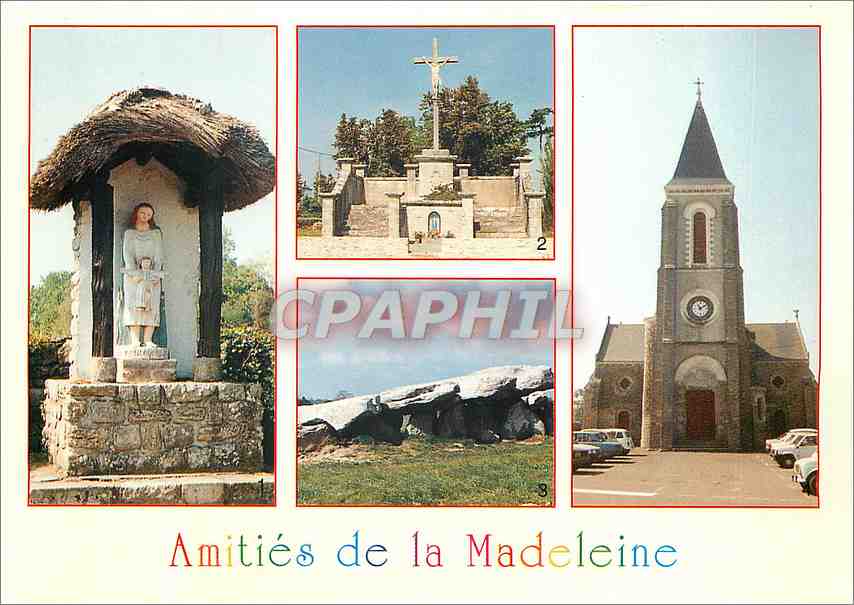 CPM La Madeleine Guerande le Calvaire l'Eglise la Chapelle le Menhir