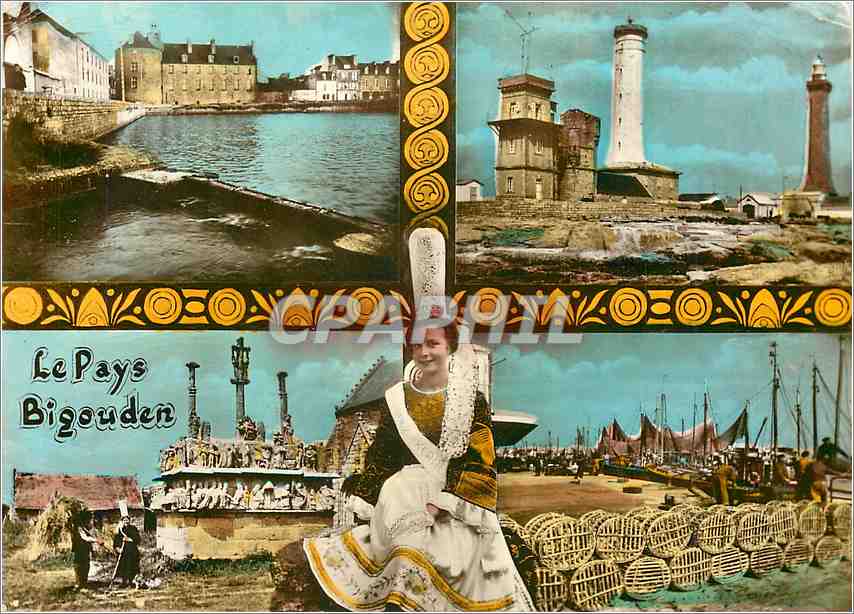 CPM Bretagne le PaysBigouden Pont l'Abbe le chateau le phare d'Eckmuhl