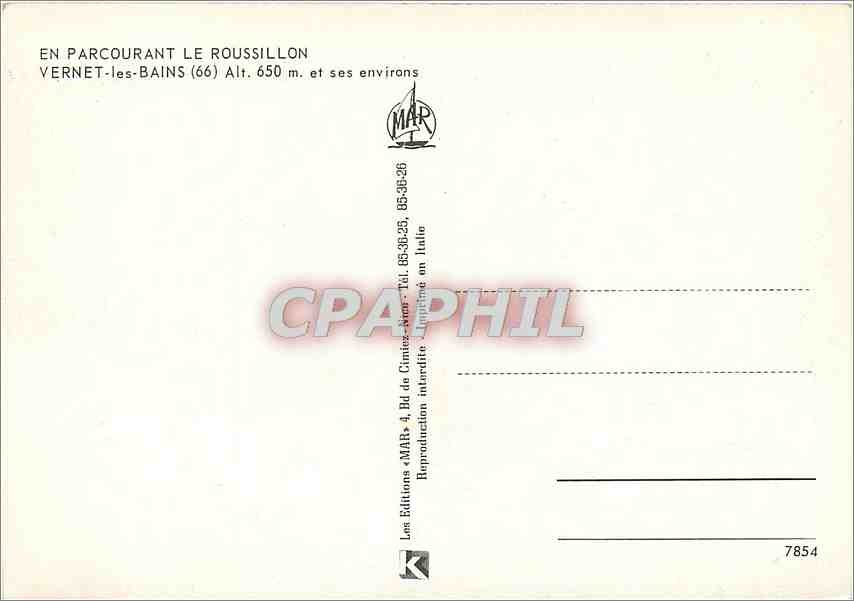 CPM En Parcourant le Roussillon Vernet les Bains alt 650 m et ses environs — Back