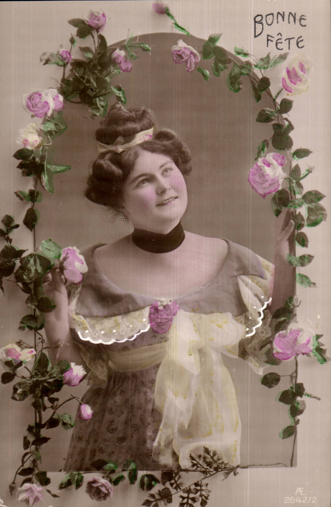 CPA FAntaisie Femme Bonne fete