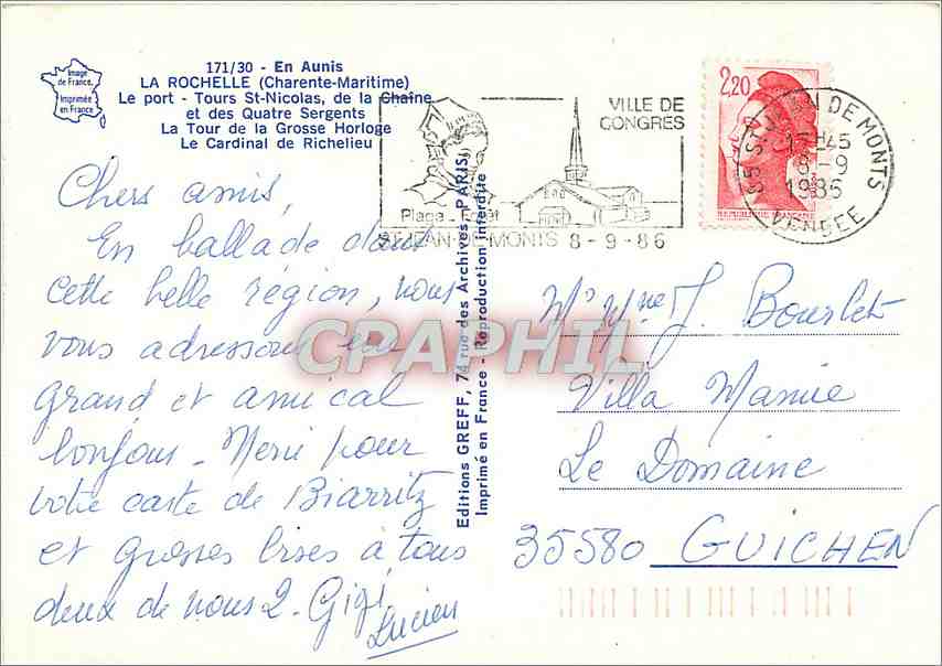 CPM La Rochelle Port Fortifie  — Back