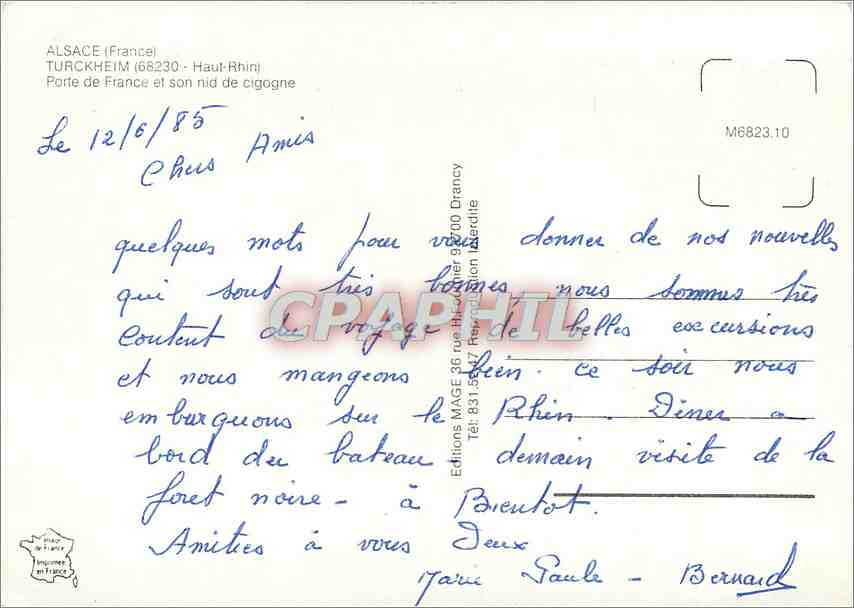 Turckheim — Porte de France et son nid de cigogne — Éditions MAGE — Rückseite