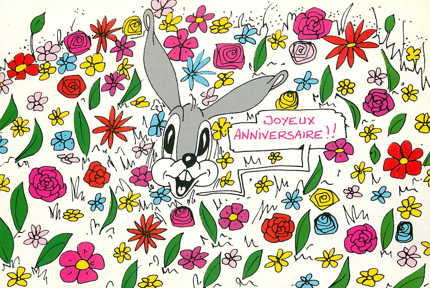 CPM Joyeux Anniversaire Les Inedits de Samy et Suzy Bugs Bunny Lapin