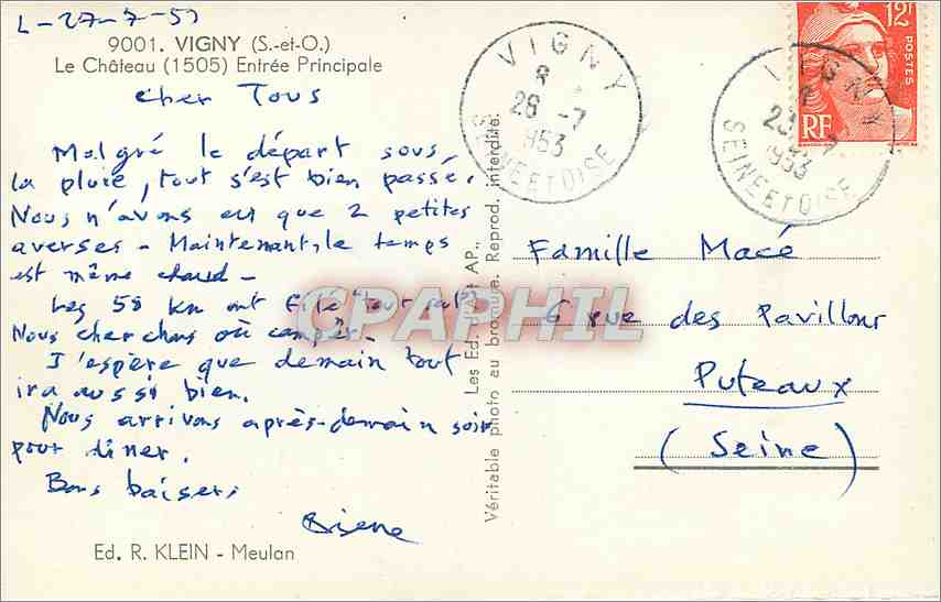 CPM Vigny S et O Le Chateau Entree Principale  — Rückseite