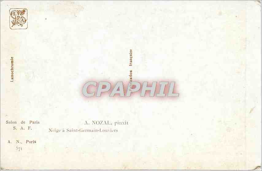 CPM Salon de Paris Neige a Saint Germain Louviers  — Verso