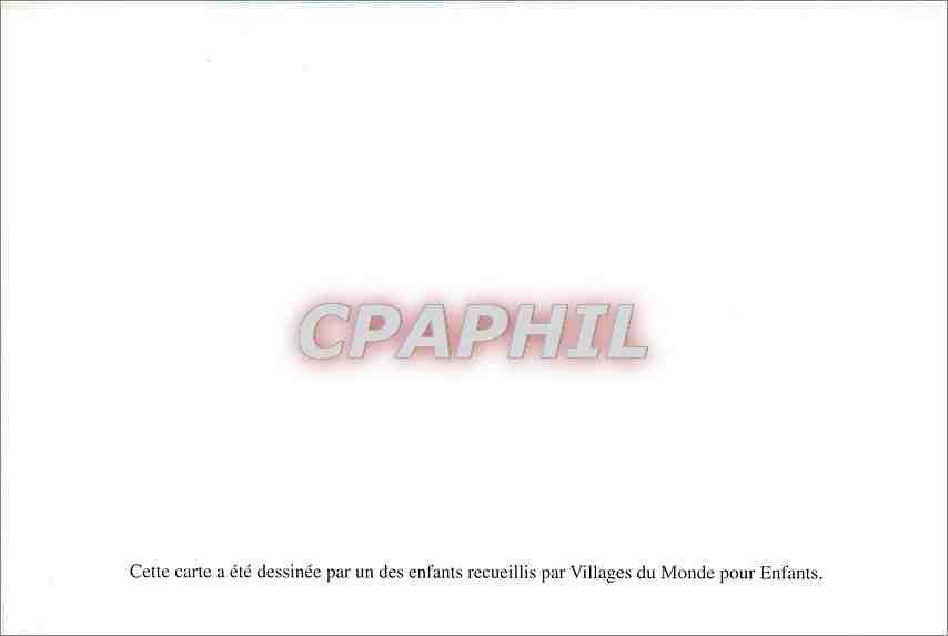 CPM Cette carte a ete dessinee par un des enfants recueillis par Villages du Monde pour Enfants  — Rückseite
