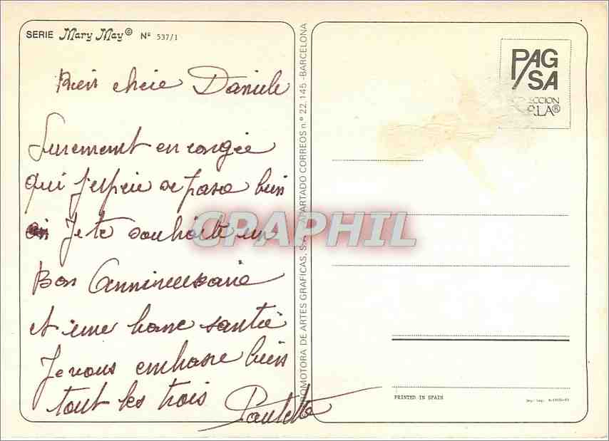 CPM Enfant — Verso