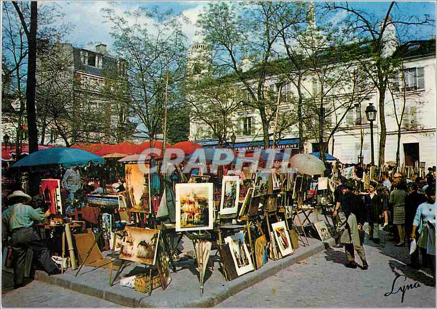 CPM Paris Montmartre Les Peintres et la Place du Tertre 