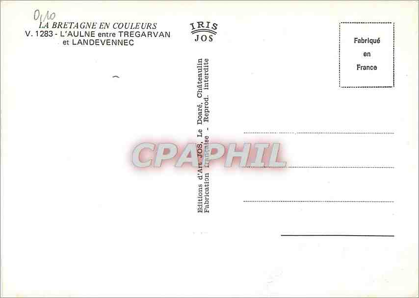 CPM L'Aulne entre Tregarvan et Landevennec  — Rückseite