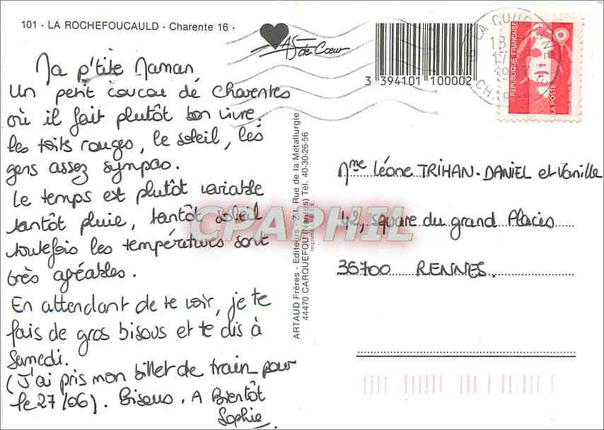 CPM La Rochefoucauld  — Rückseite