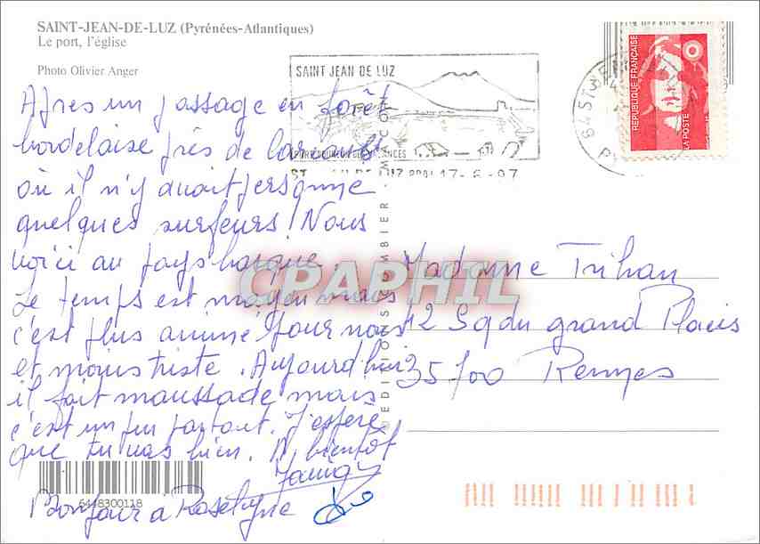 CPM Saint Jean de Luz  — Verso