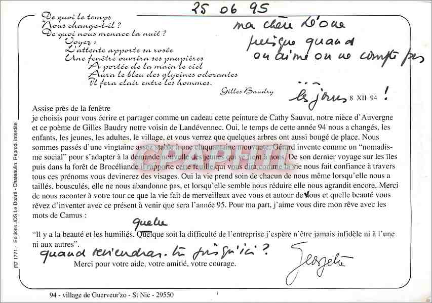 CPM Village de Guerveur'zo St Nic  — Verso