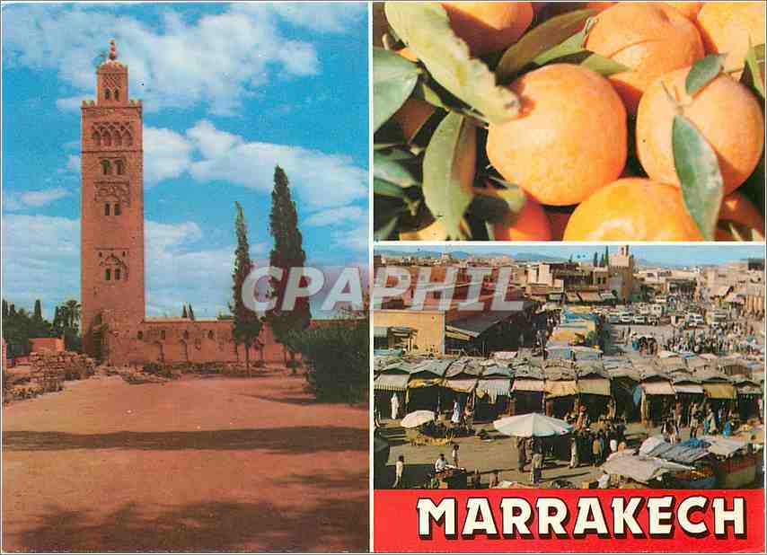 CPM Marrakech La Plage Jamaa El Fna Mosquee Koutoubia Les Oranges 