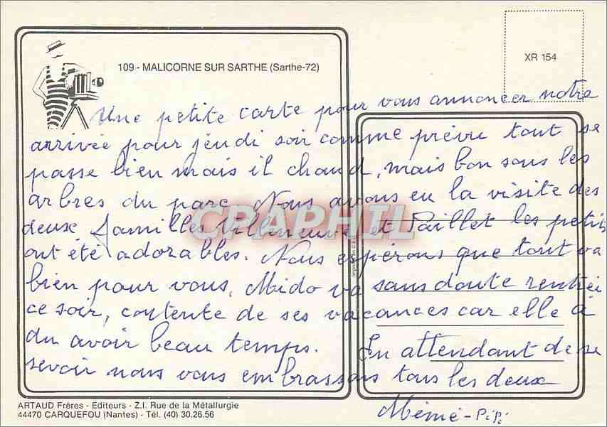 CPM Malicorne sur Sarthe  — Rückseite