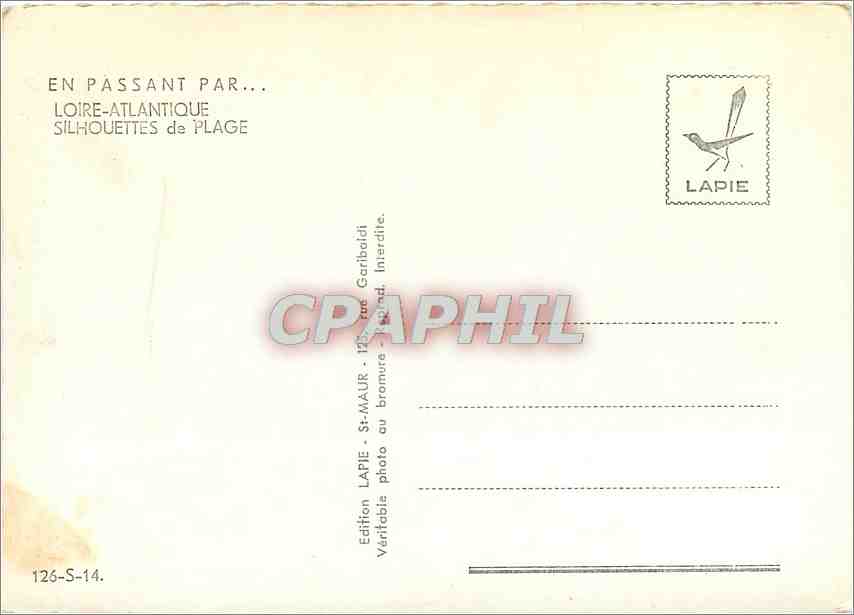 CPM Loire Atlantique Silhouettes de Plage Ane Mule — Verso