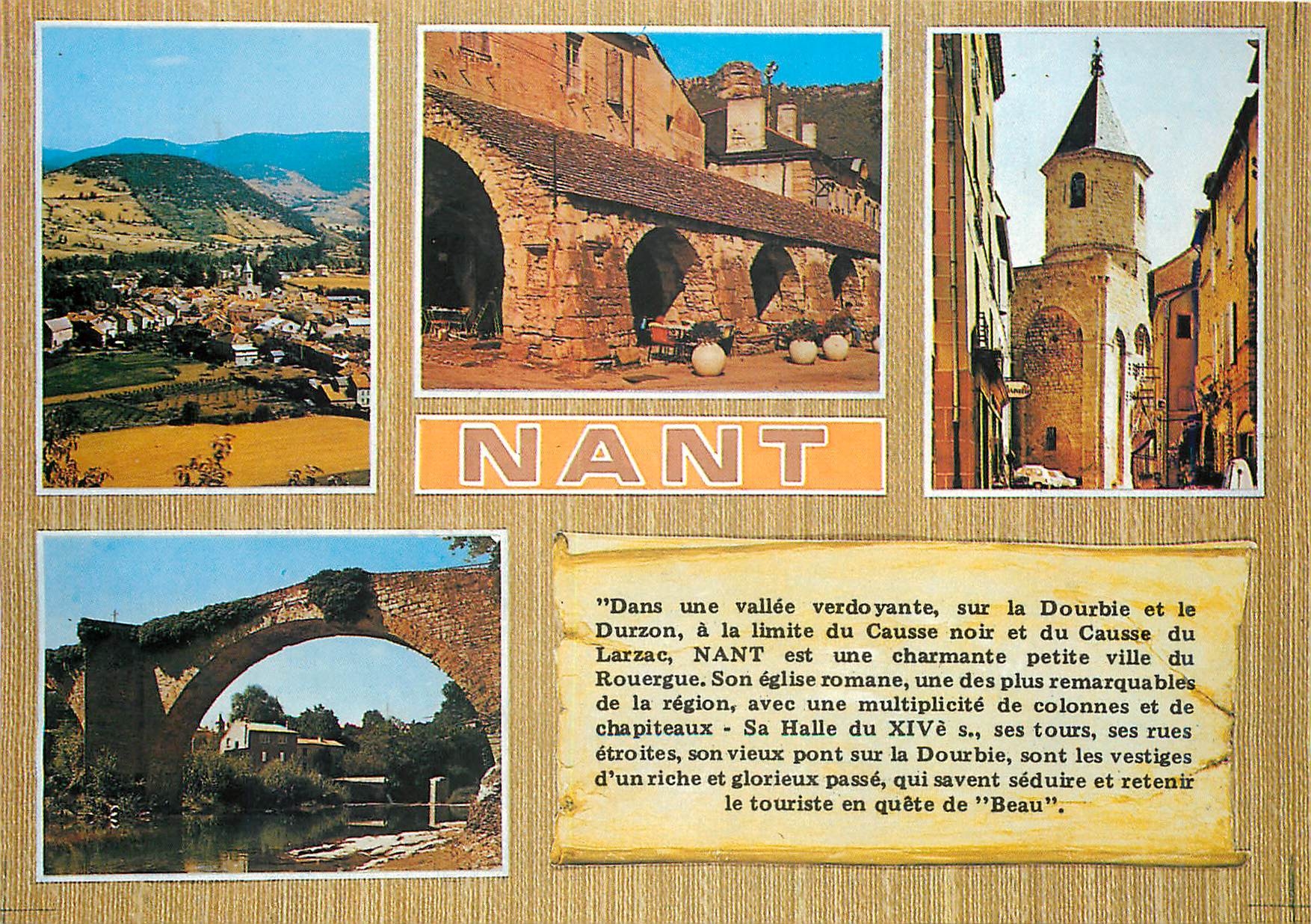 CPM Nant Aveyron Vue generale Les Halles Eglise St Pierre 