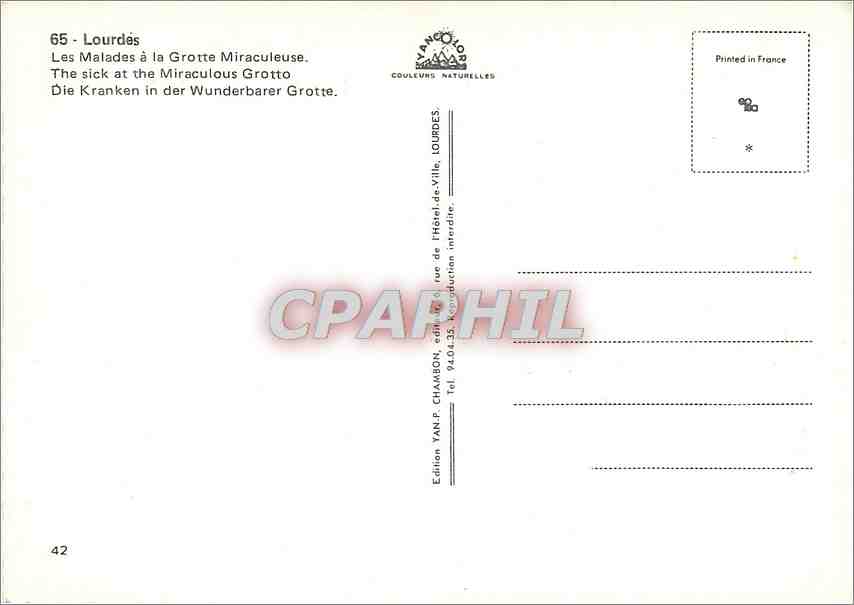 CPM Lourdes Les Malades a la Grotte Miraculeuse  — Verso