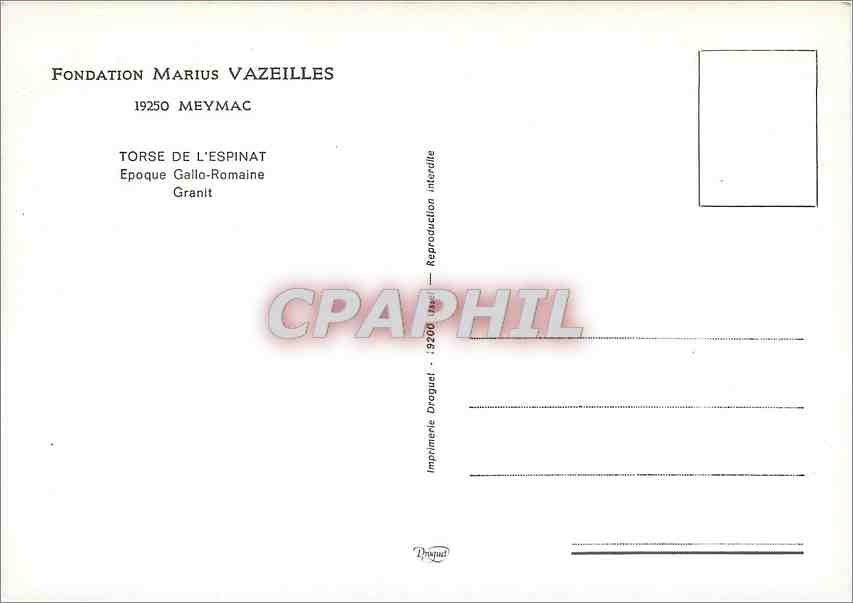 CPM Fondation Marius Vazeilles Meymac Torse de l'Espinat  — Rückseite