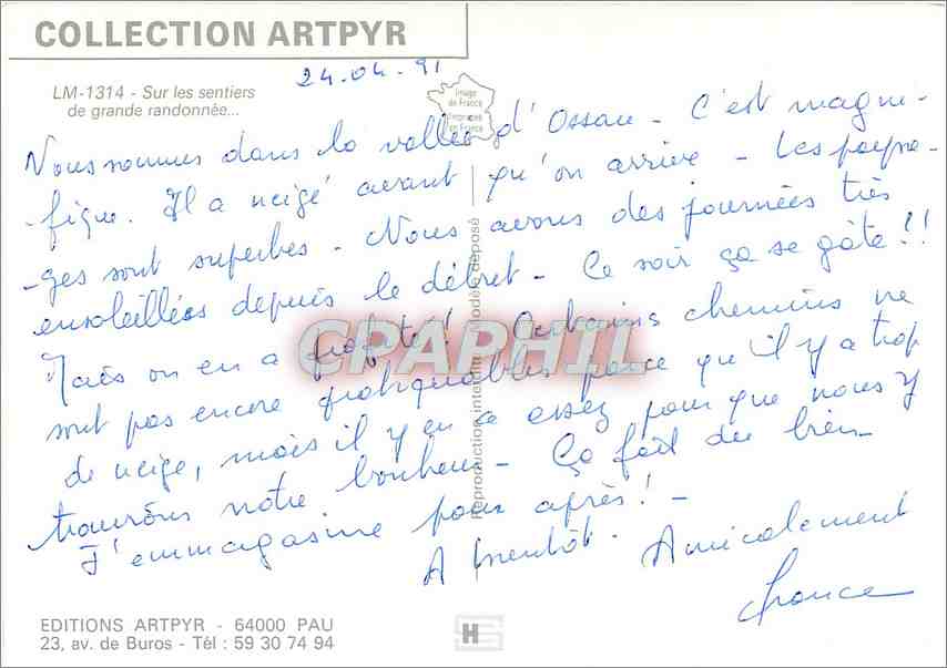 CPM Sur les Sentiers de Grande Randonnee  — Rückseite