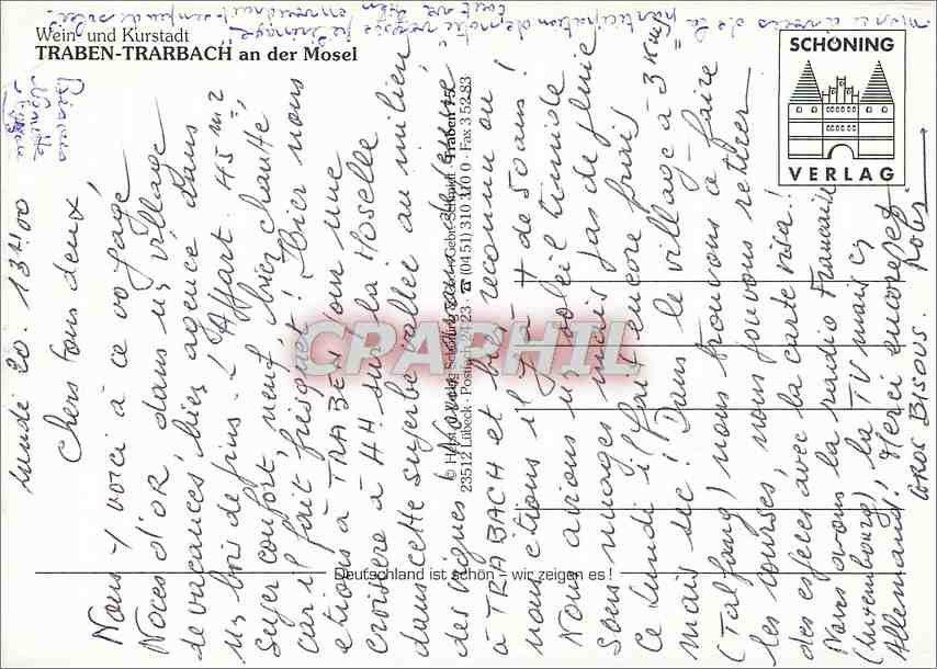 CPM Traben Trarbach Wein und Kurstadt an der Mosel  — Rückseite