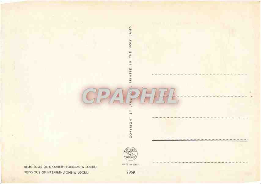 CPM Religieuses de Nazareth Tombeau Loculi  — Rückseite