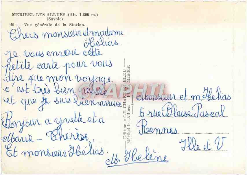CPM Meribel les Allues Vue generale de la Station  — Rückseite