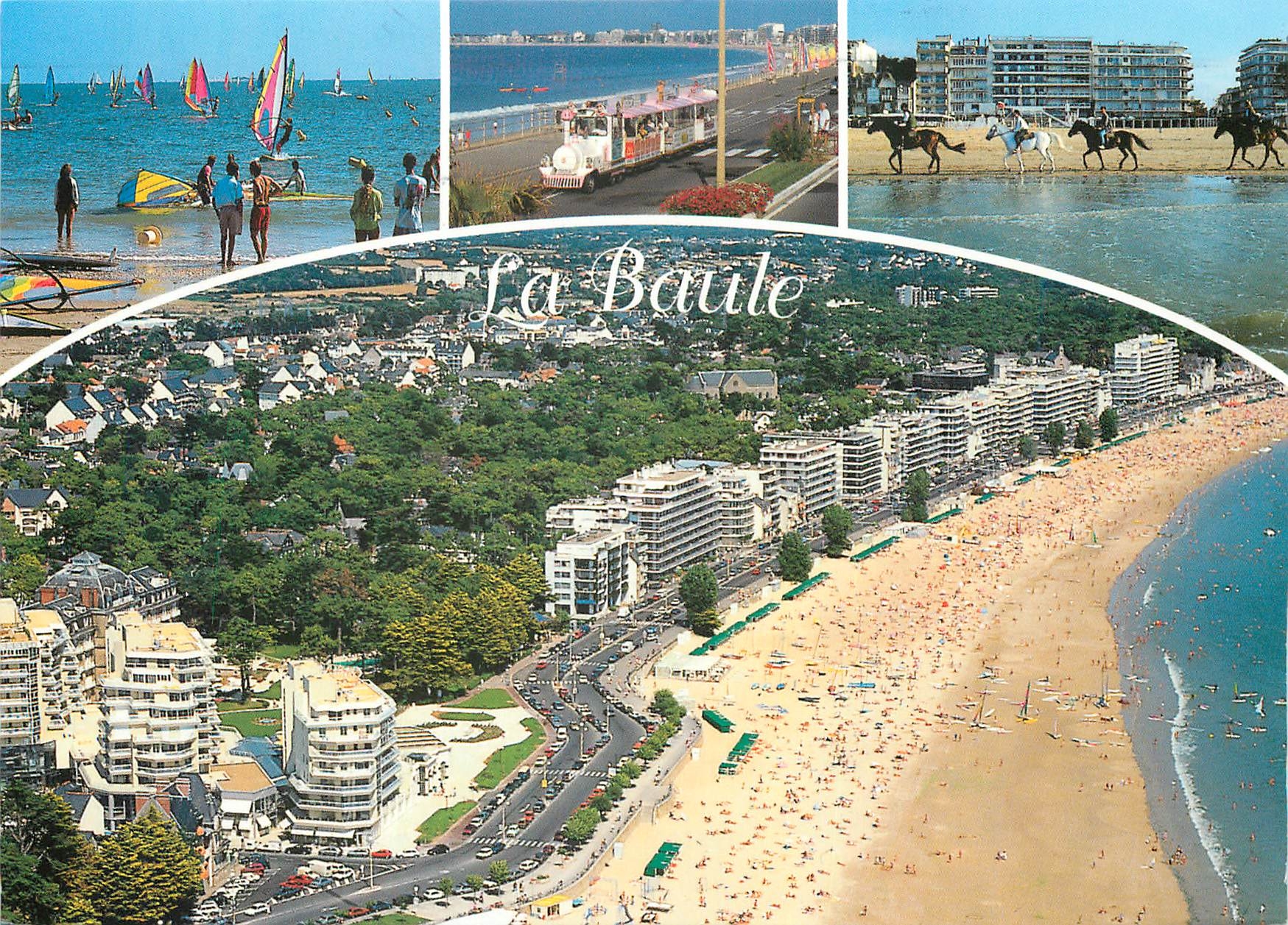 CPM La Baule Loire Atlantique La Plus belle plage d'Europe et le petit train 