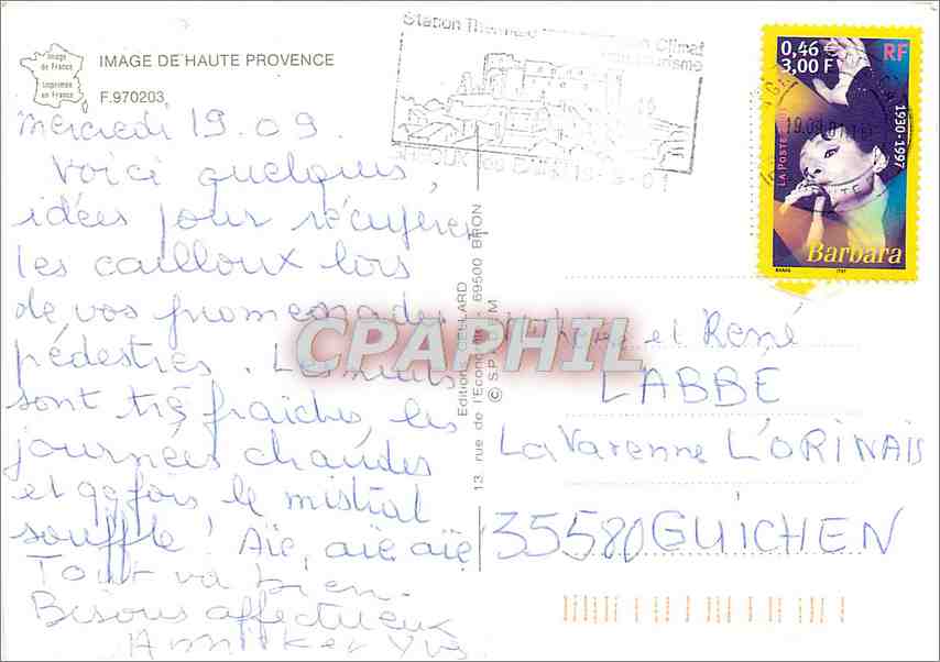 CPM Image du Haute Provence  — Verso