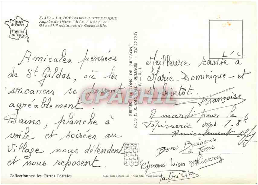 CPM La Bretagne Pittoresque Aupres de l'Atre  — Rückseite