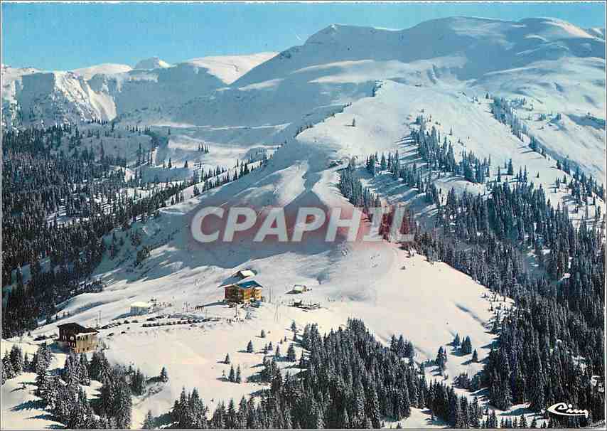 CPM Samoens Hte Savoie Plateau des Saix La croix Berard et le Teleski de Chariande 