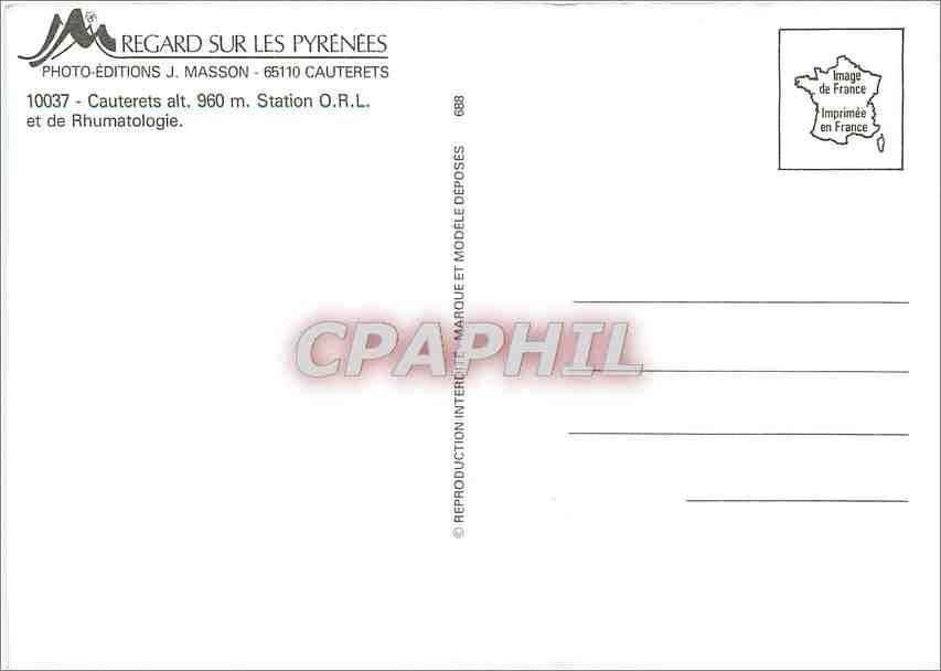 CPM Les Etablissement Thermaux Cauterets — Rückseite