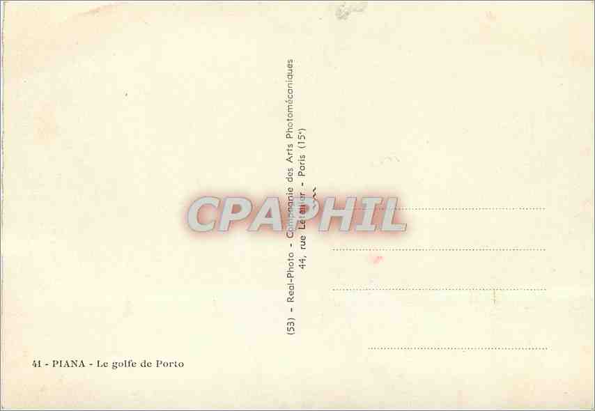 CPM Piana Le Golfe de Porto  — Rückseite