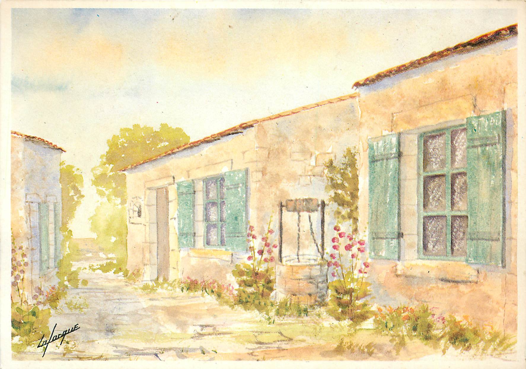 CPM Maisons Charentaises Aquarelle de Jean Pierre Lafargue Saintes 