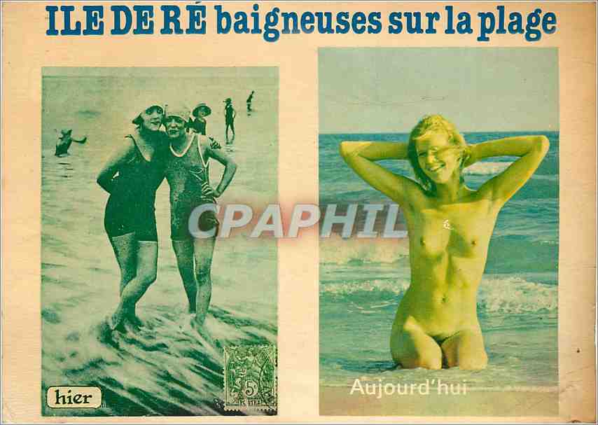 CPM Ile de Re Baigneuses sur la plage 