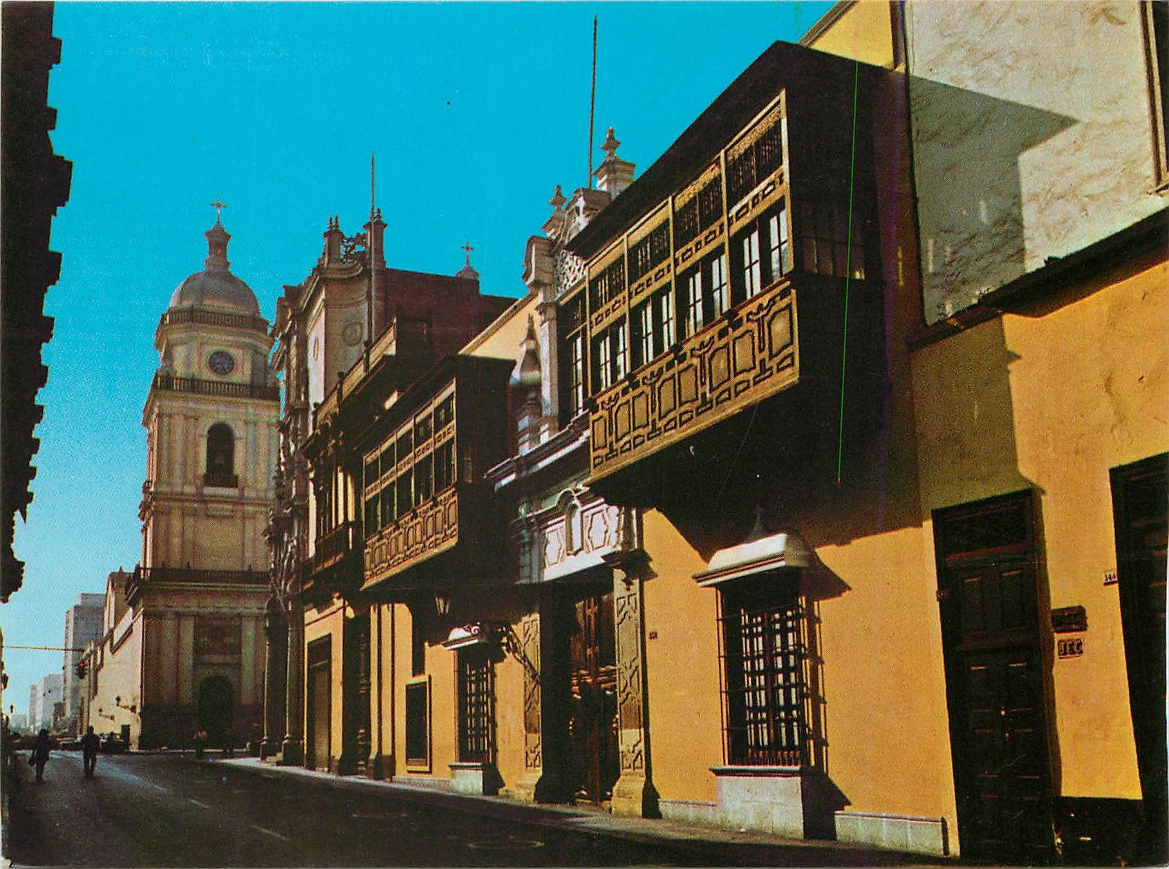 CPM Balcones Coloniales en la Calle San Pedro Colonial Balconies Saint Peter Street Lima Peru 