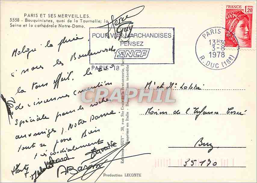 CPM Paris et ses Merveilles Bouquinistes  — Rückseite