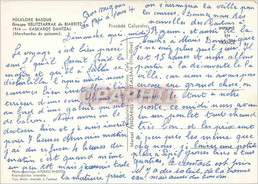 CPM Xelitztarrak de Biarritz Kaskarot Dantza  — Verso