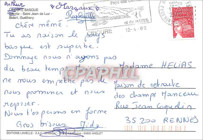 Côte Basque — Un bonjour de la Côte Basque — Éditions Lavielle — Reverso