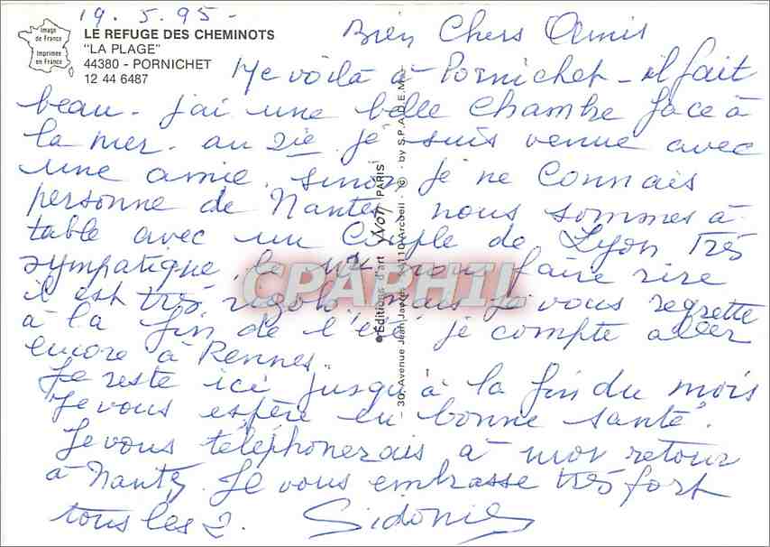 CPM Le Refuge des Cheminots La Plage Pornichet  — Rückseite
