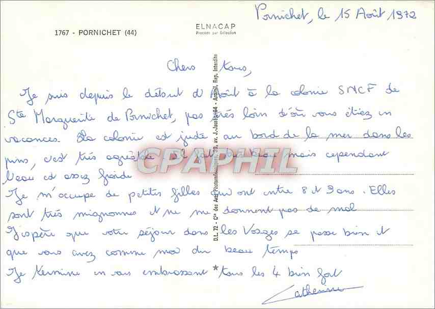 CPM Souvenir de Pornichet La plage et le boulevard Le casino Boulevard des Oceanides — Back