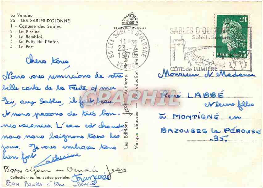 Sables-d'Olonne — Souvenir des Sables d'Olonne — Éditions Jean — Reverso