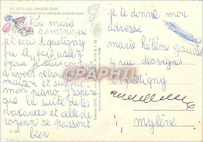 CPM Dijon Le Chevet de la Cathedrale Saint Benigne  — Rückseite