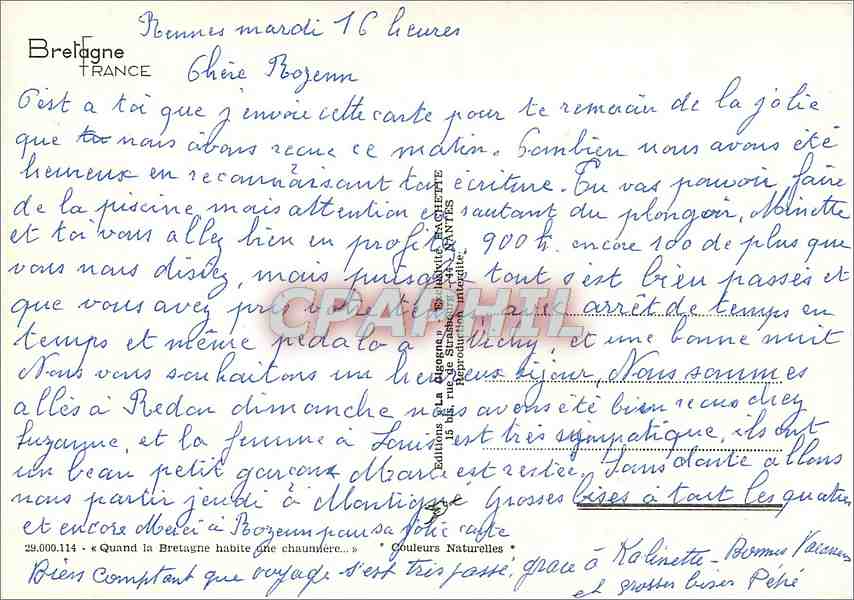 CPM Quand la Bretagne habite une Chaumiere  — Rückseite